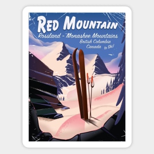 Red Mountain onashee Mountains British Columbia, Canada ski poster Magnet